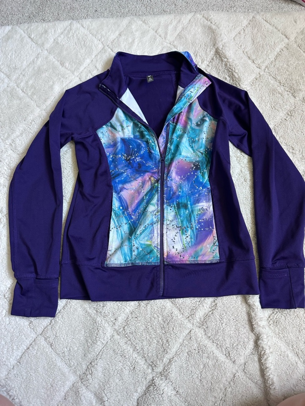 MTA Sport | Purple Tie Dye Full Zip Sweater | Size Medium